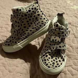 Cat & Jack Black and Tan Polka Dot High-Tops (cheetah print)
